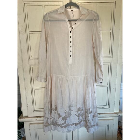 Free People size XS cream colored dress with lace and embroidery - Picture 1 of 4